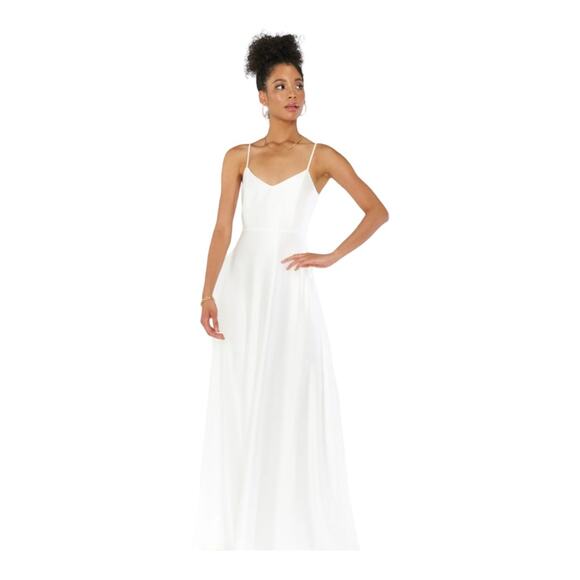 New ~  SHOW ME YOUR MUMU ~ Faith Maxi Dress Ivory Luxe Satin Size XS - Picture 1 of 9